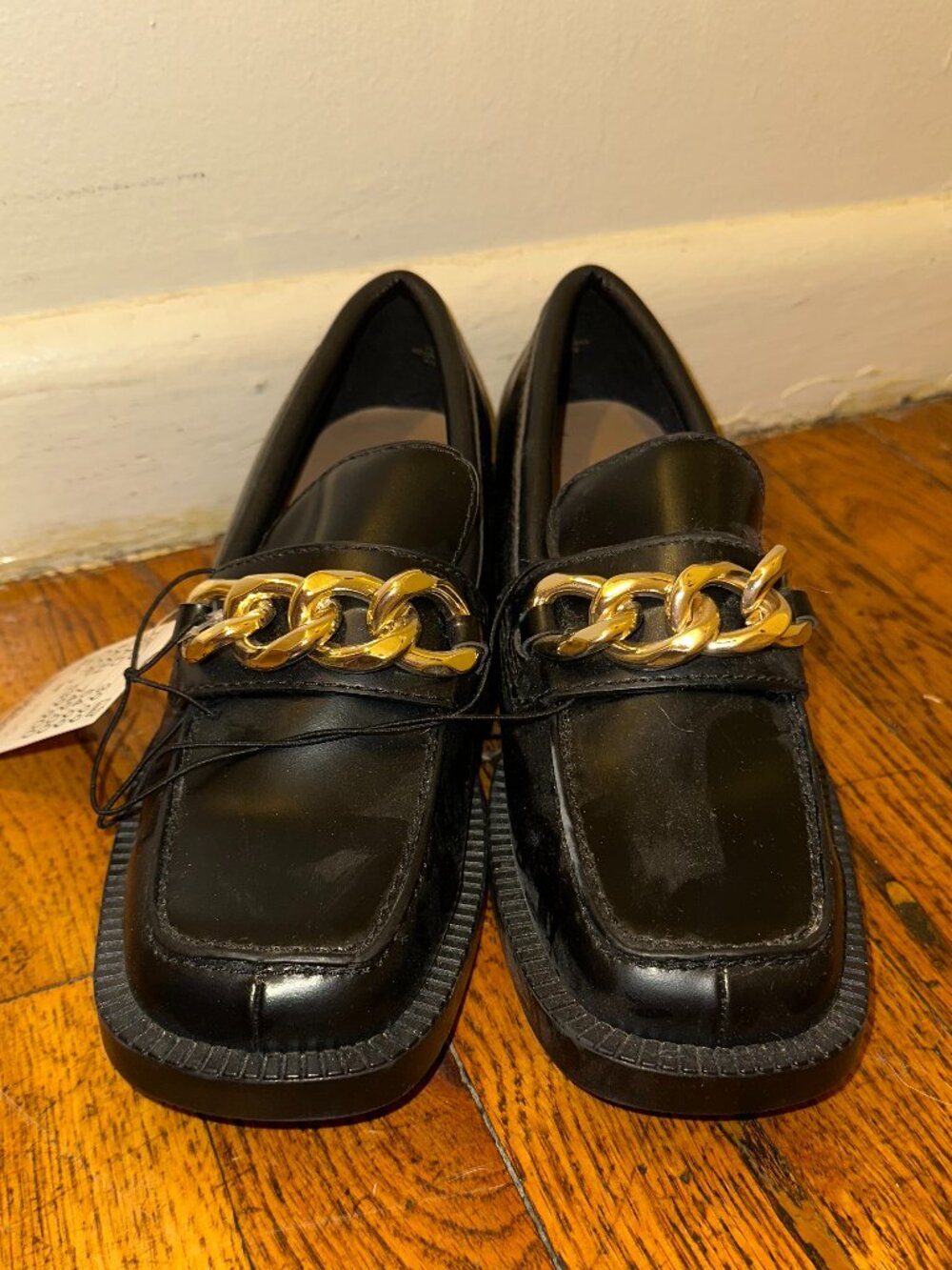 H&M Black and Gold Loafers